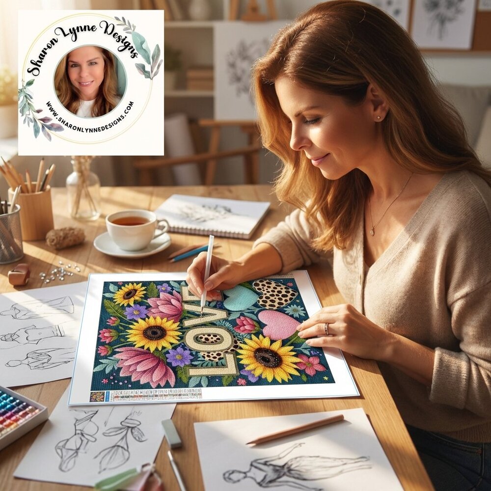 Love DIY Diamond Painting Kit No Frame - Romantic Heart Art Craft Project - Picture 6 of 8